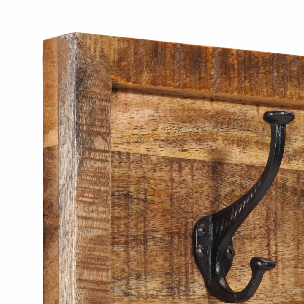 Wandgarderobe Mit 5 Haken Massivholz Mango