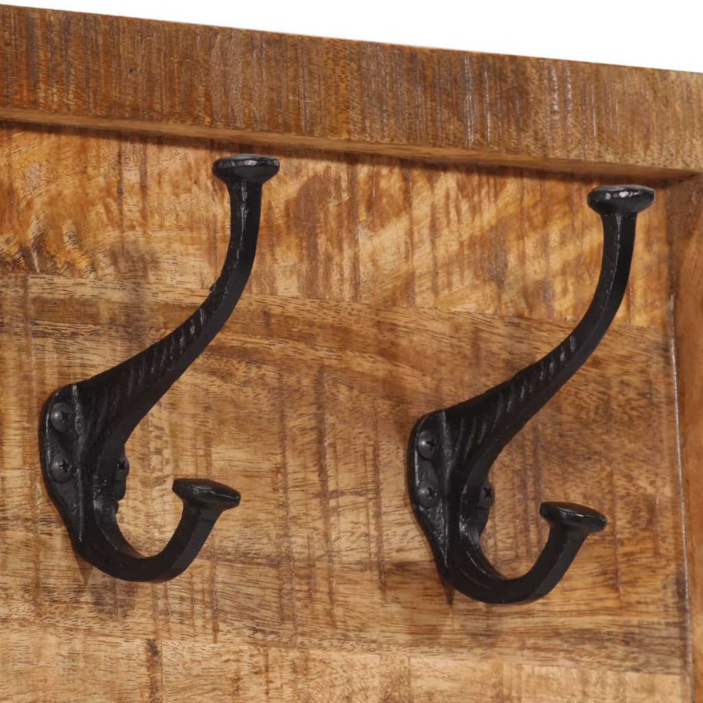 Wandgarderobe Mit 5 Haken Massivholz Mango