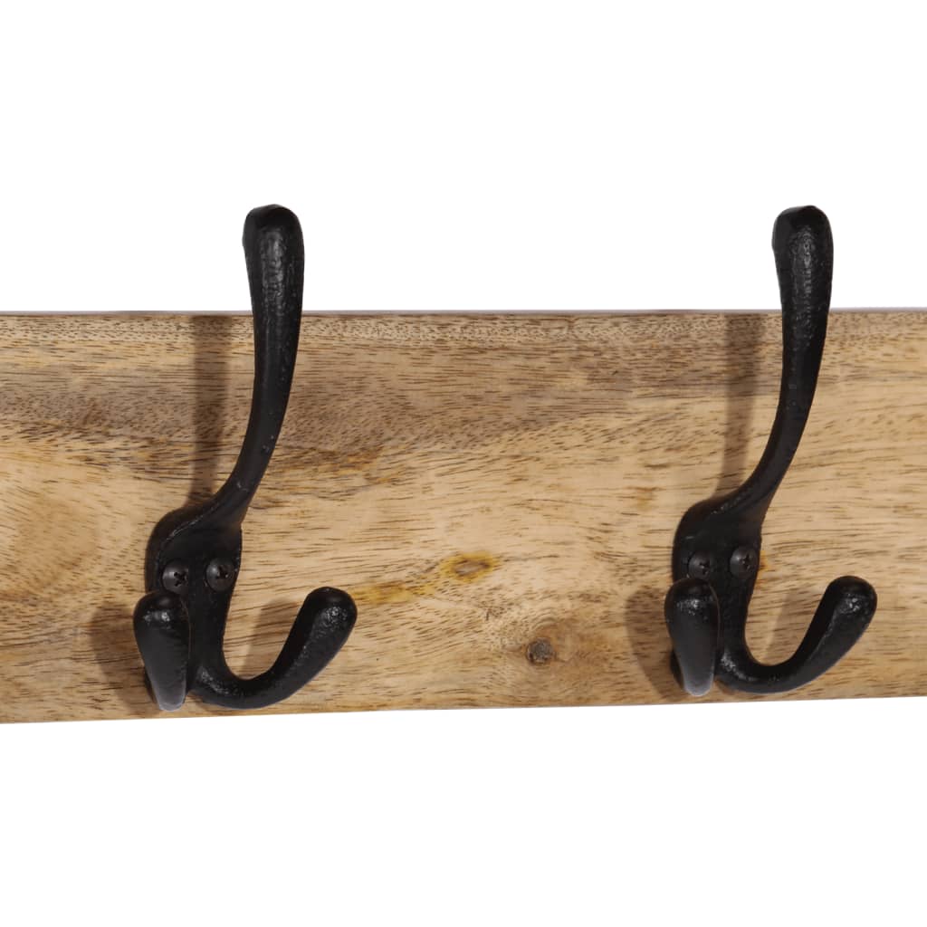 Wandgarderobe Mit 4 Haken Massivholz Mango