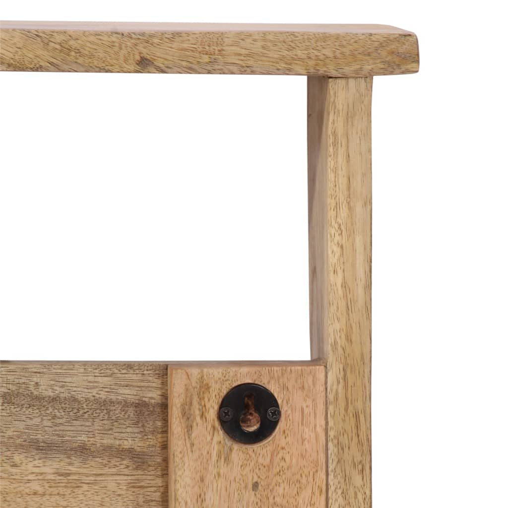 Wandgarderobe Mit 4 Haken Massivholz Mango