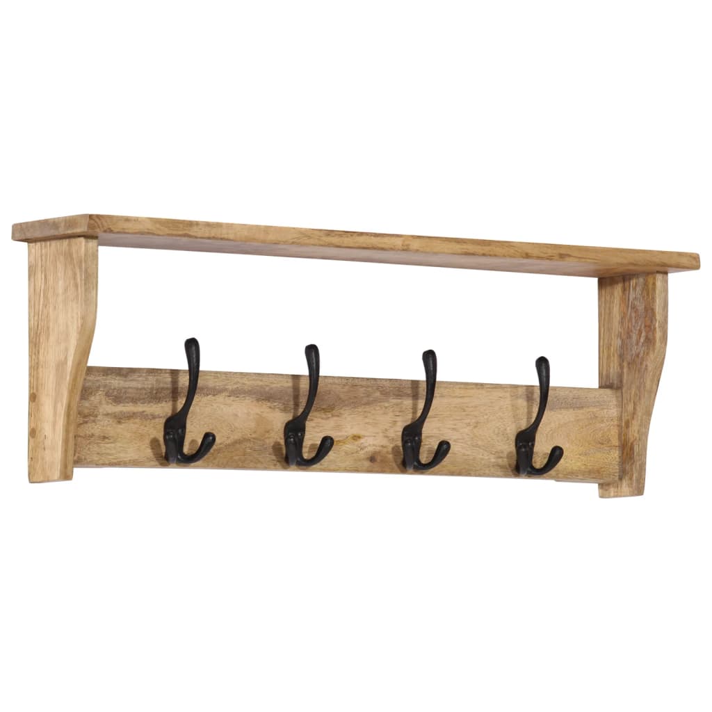 Wandgarderobe Mit 4 Haken Massivholz Mango