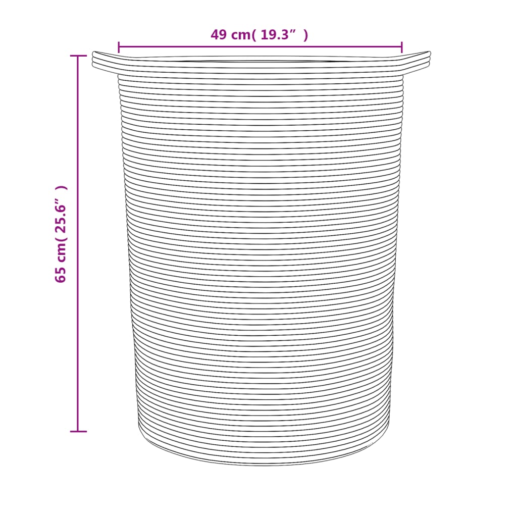 Aufbewahrungskorb Und Weiß Ø49X65 Cm Baumwolle