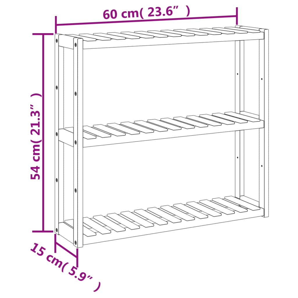 Badregal Mit 3 Ablagen Wandmontage 60X15X54 Cm Bambus Grün Und Weiß