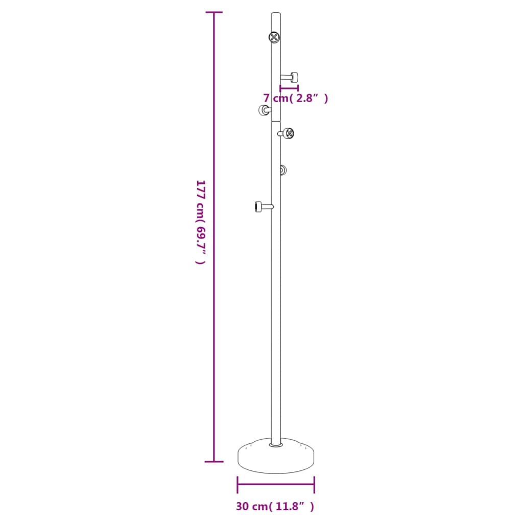 Garderobenständer 177 Cm Pulverbeschichtetes Eisen