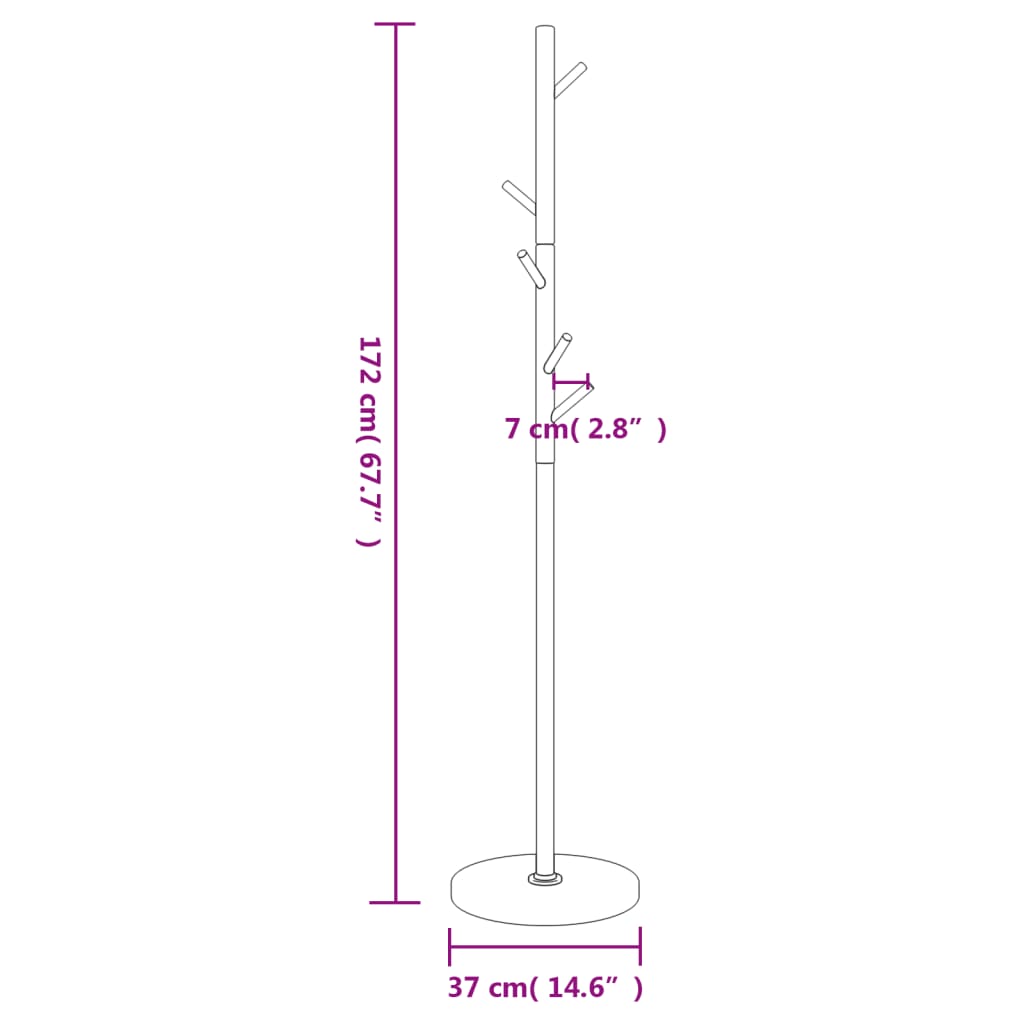 Garderobenständer 172 Cm Pulverbeschichtetes Eisen