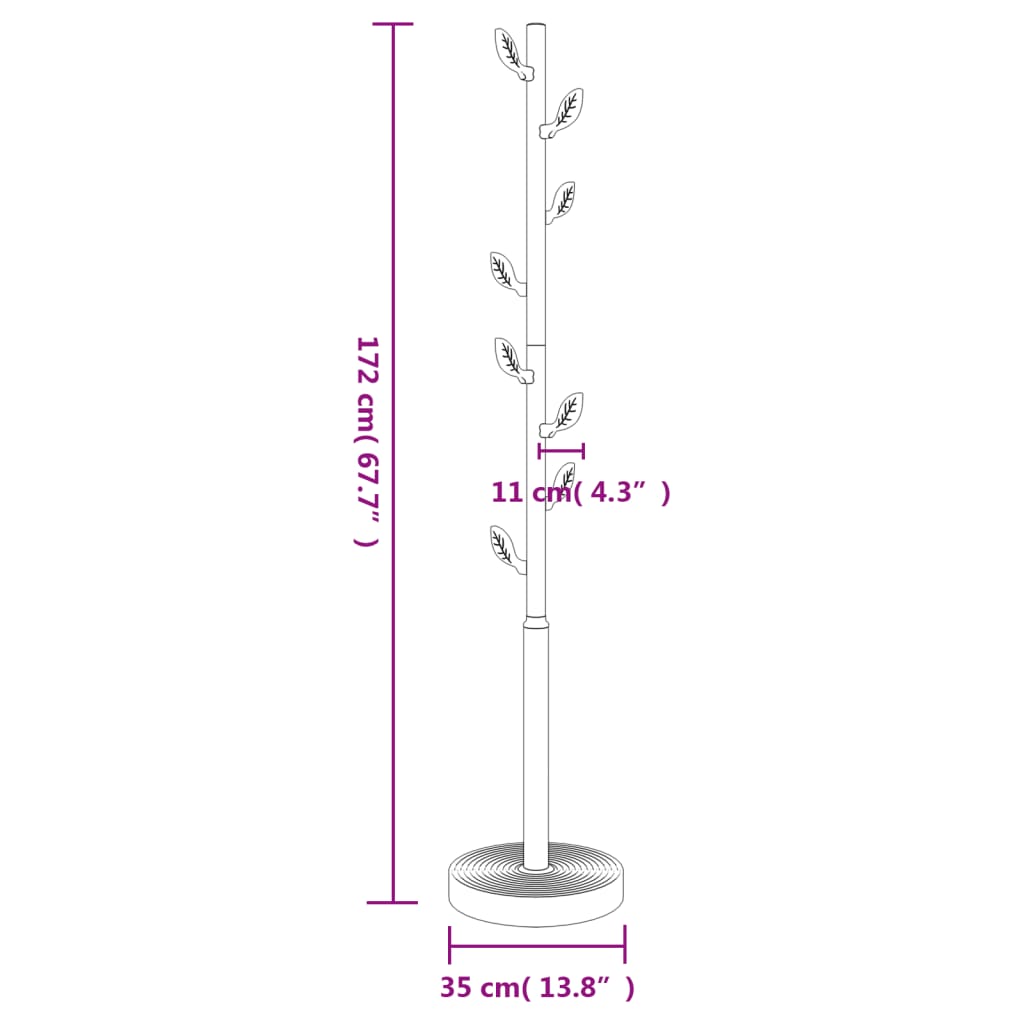 Garderobenständer 172 Cm Pulverbeschichtetes Eisen