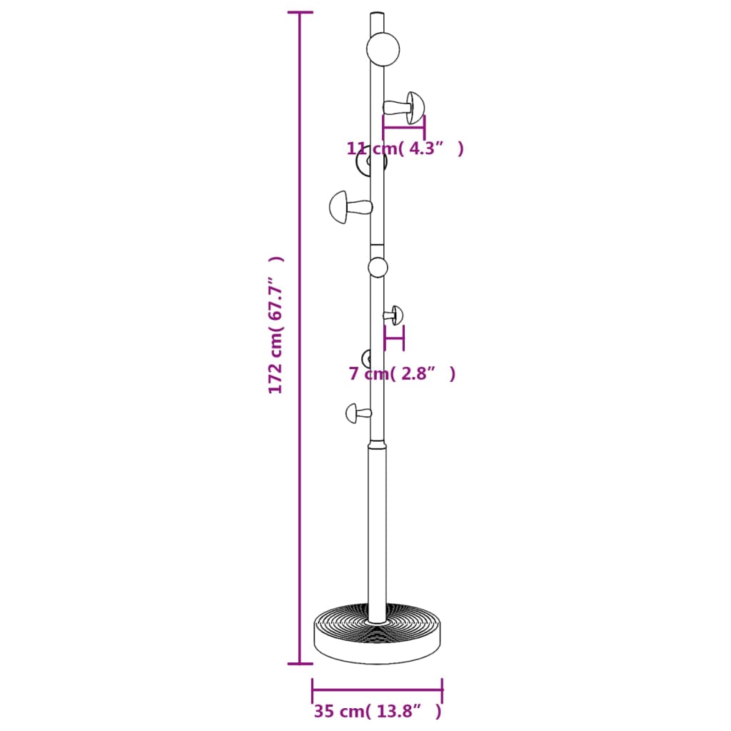 Garderobenständer 172 Cm Pulverbeschichtetes Eisen