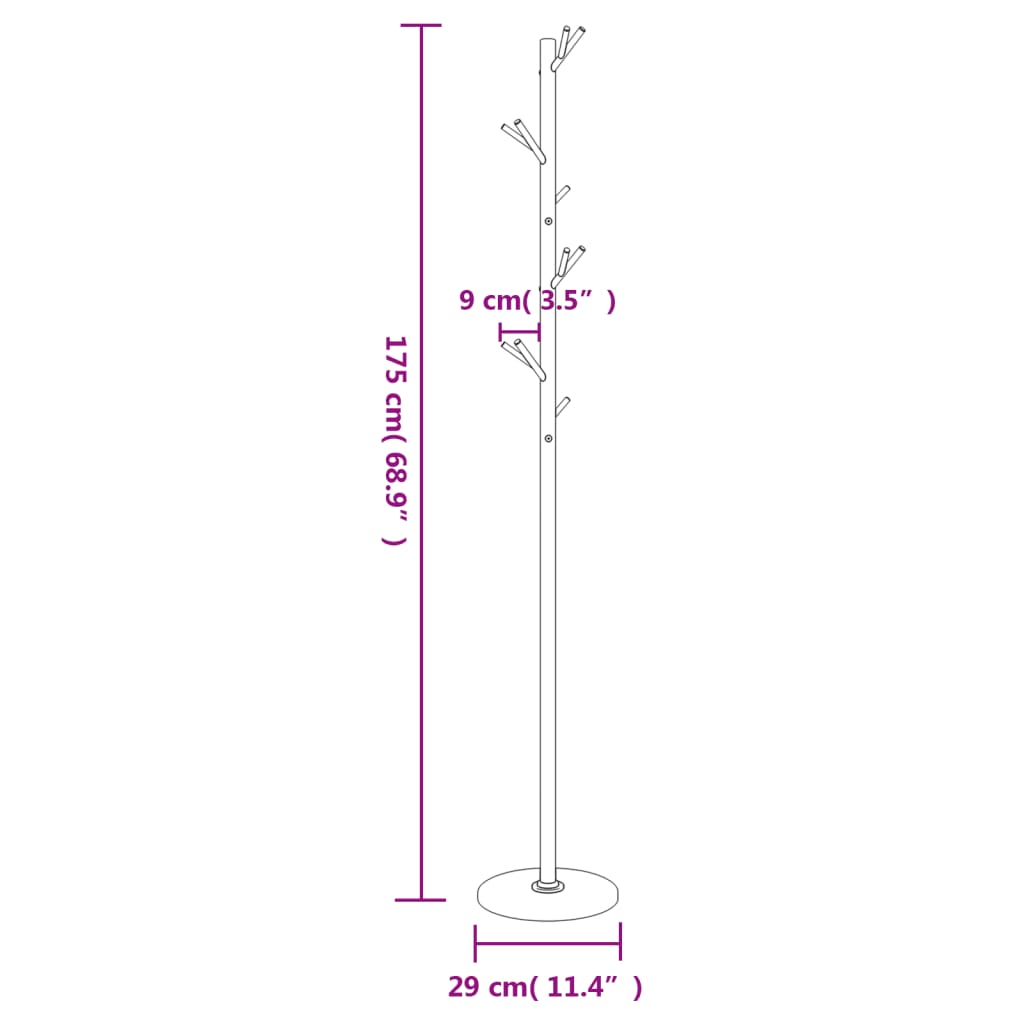 Garderobenständer 175 Cm Pulverbeschichtetes Eisen