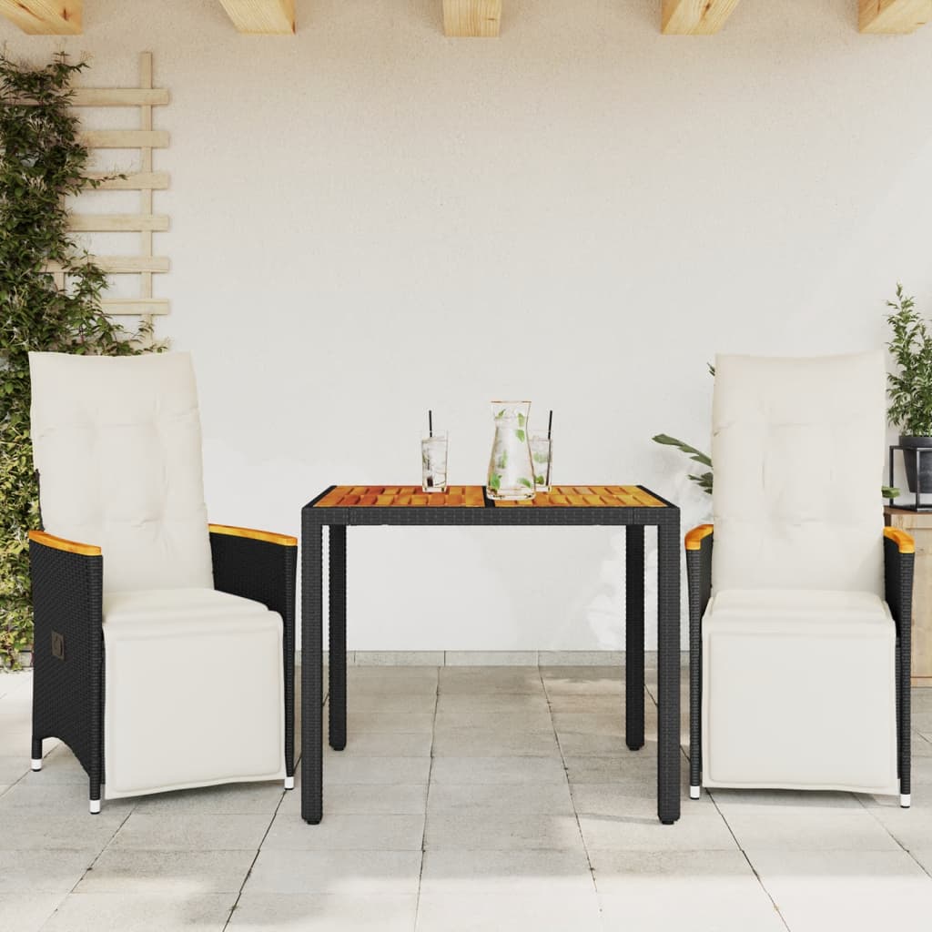 5-Tlg. Garten-Bistro-Set Mit Kissen Poly Rattan