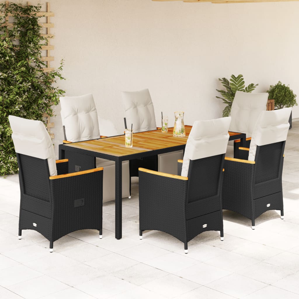 5-Tlg. Garten-Bistro-Set Mit Kissen Poly Rattan