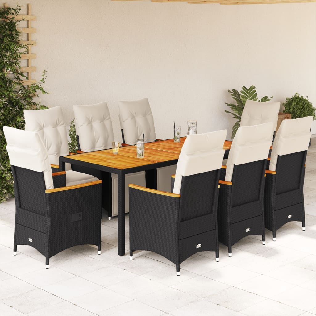 5-Tlg. Garten-Bistro-Set Mit Kissen Poly Rattan