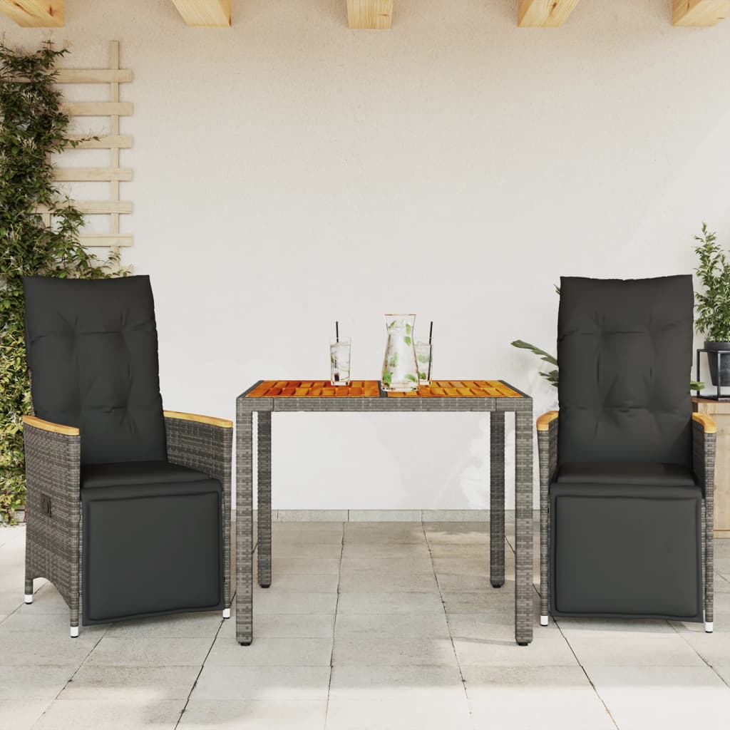 5-Tlg. Garten-Bistro-Set Mit Kissen Poly Rattan