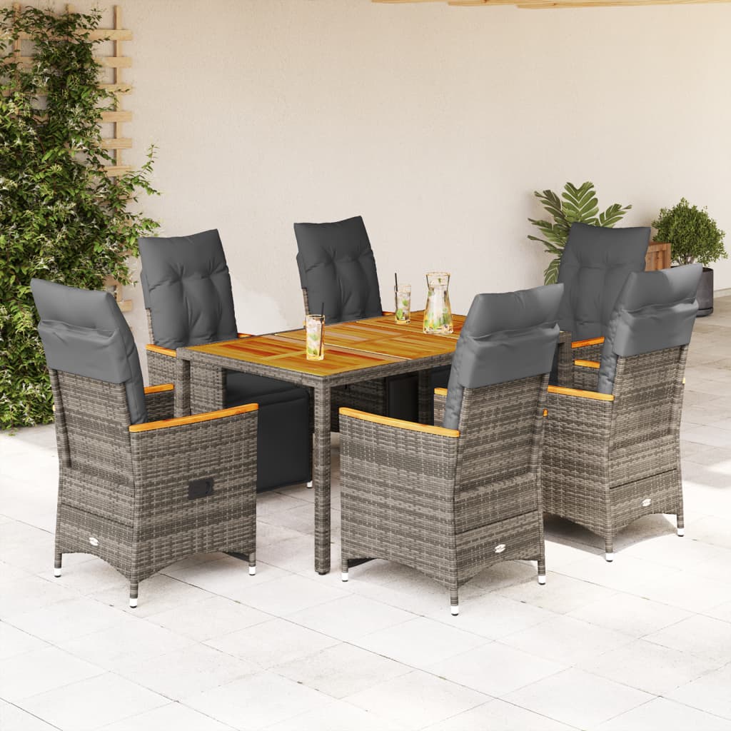 5-Tlg. Garten-Bistro-Set Mit Kissen Poly Rattan