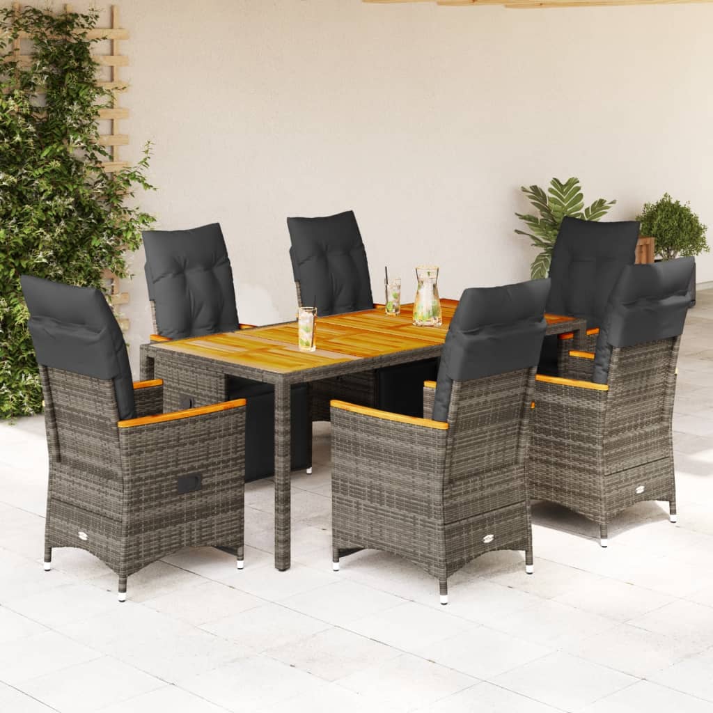 5-Tlg. Garten-Bistro-Set Mit Kissen Poly Rattan