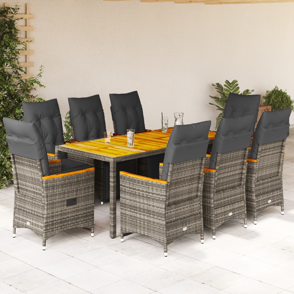 5-Tlg. Garten-Bistro-Set Mit Kissen Poly Rattan