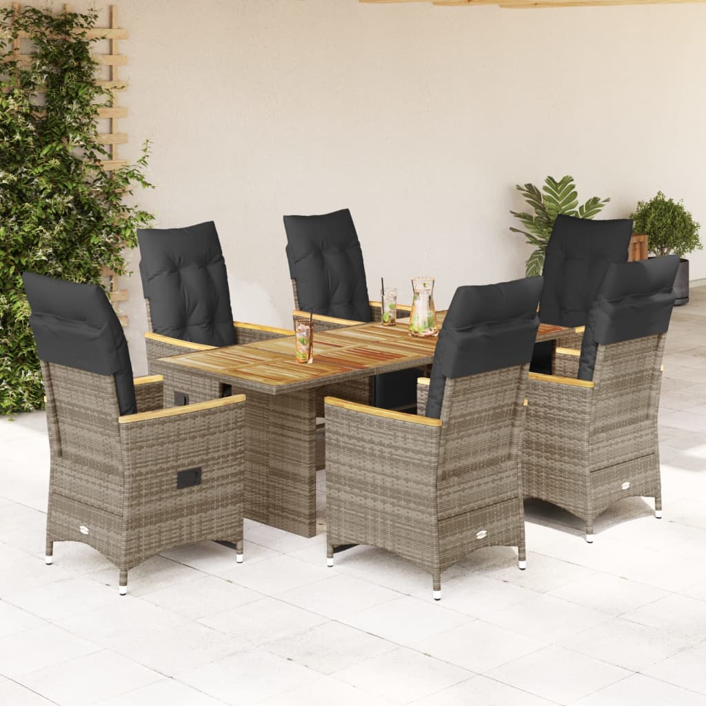 5-Tlg. Garten-Bistro-Set Mit Kissen Poly Rattan