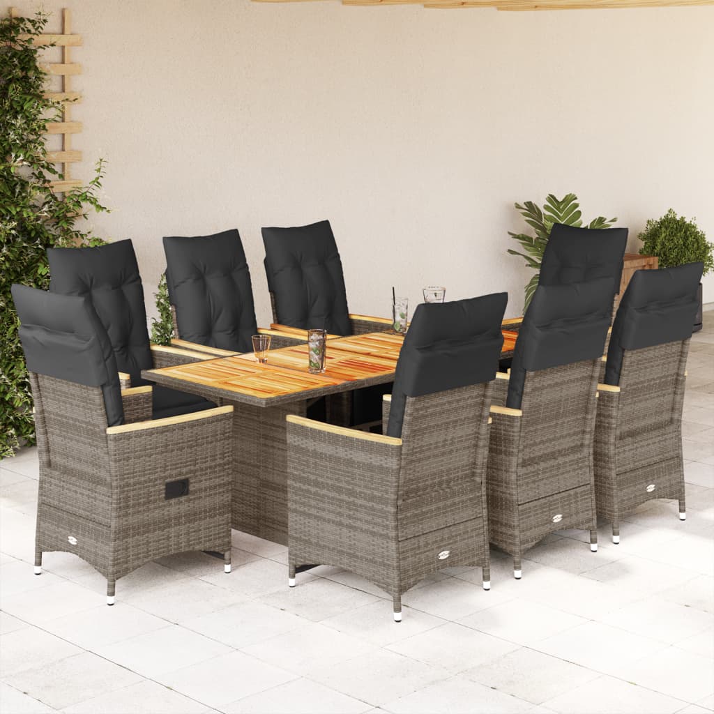 5-Tlg. Garten-Bistro-Set Mit Kissen Poly Rattan