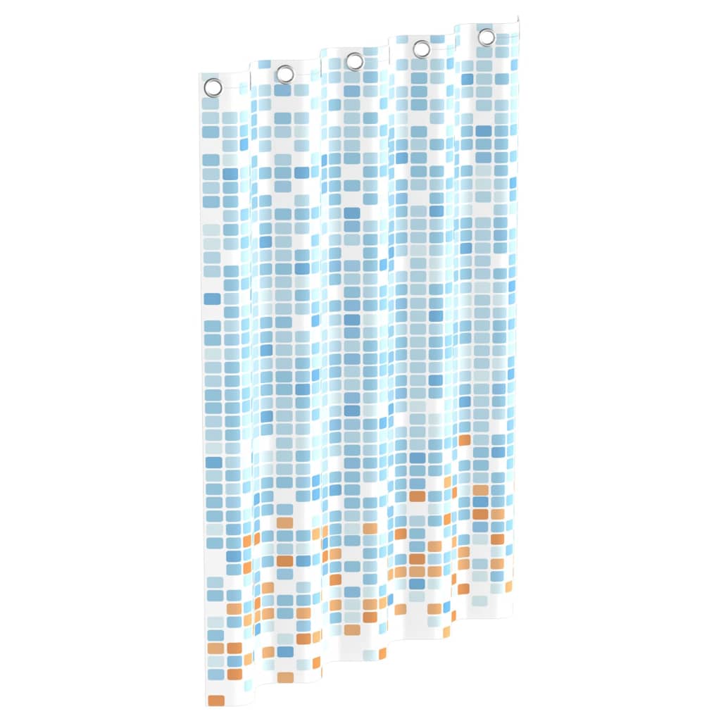 Eisl Duschvorhang Blau/Orange Mosaikmuster 200X180X0,2 Cm