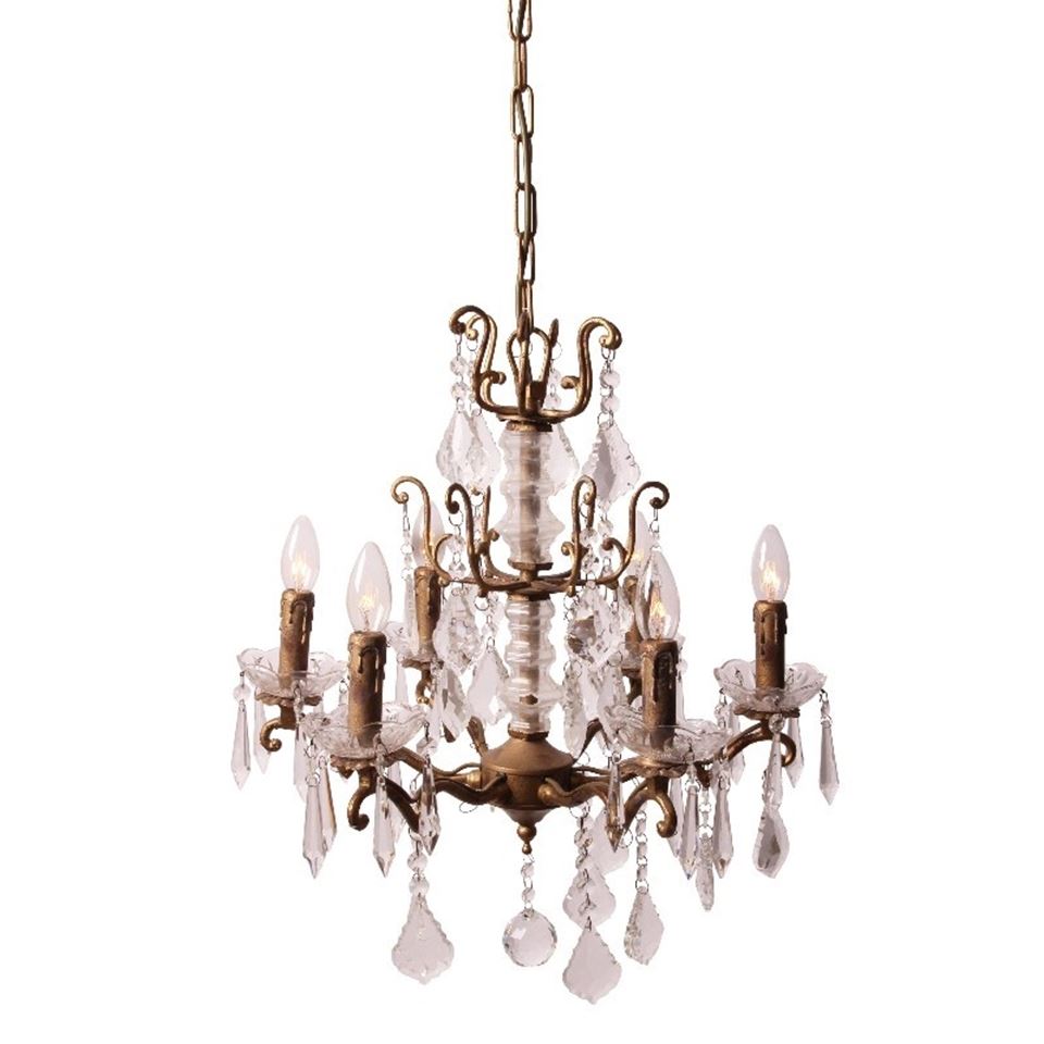 DS chandelier, ceiling light baroque 55 cm, gold, 6 lamps