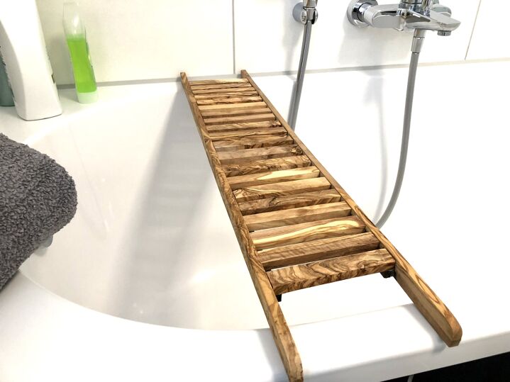 Olive wood bathtub shelf LUXURY 75 cm from