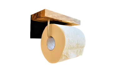 Olive wood toilet roll holder Mainz with mobile phone shelf