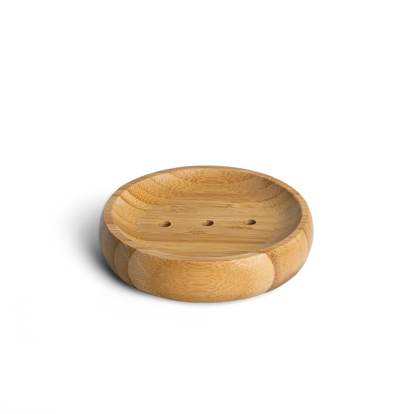 Sustainable and environmentally friendly soap dish made of bamboo – round